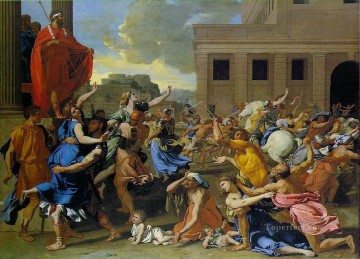 La violación de las sabinas del pintor clásico Nicolas Poussin Pinturas al óleo